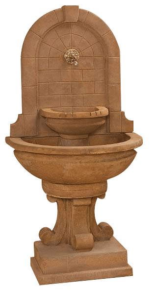 Montefalco Wall Outdoor Cast Stone Garden Fountain For Spout Fountain Tuscan